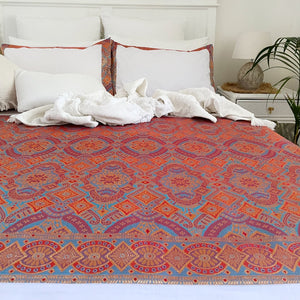 Embroidered Indian Silk Raj Duvet Cover and Pillowcase Set