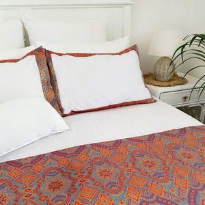 Embroidered Indian Silk Raj Duvet Cover and Pillowcase Set