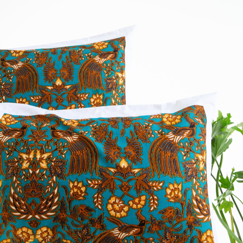 Teal Peacock Duvet Cover and Pillowcase Set