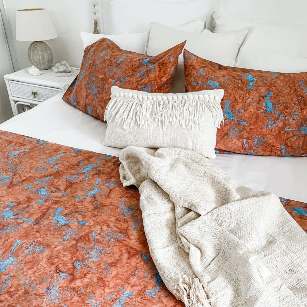 Blue Bird Duvet Cover and Pillowcase Set